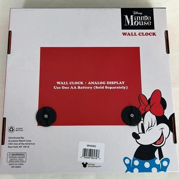 Disney Pink Minnie Mouse Wall Clock Brand New In Box - Picture 2 of 5